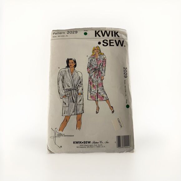 Kwik Sew 2029 Lingerie Wrap Robe Bathrobe Size XS S M L XL  Sewing Pattern - Picture 1 of 3